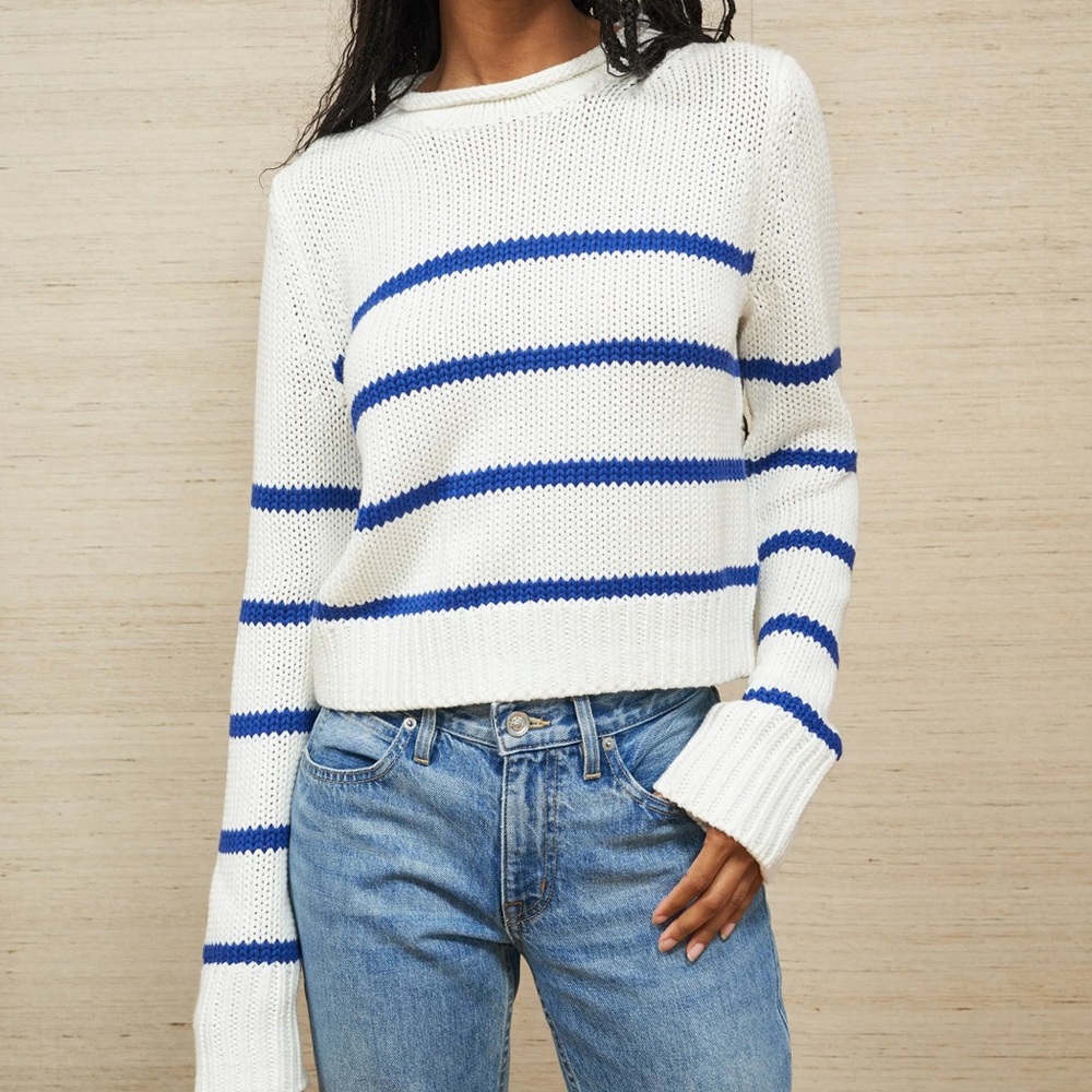 La Ligne White and Blue Striped Sweater
